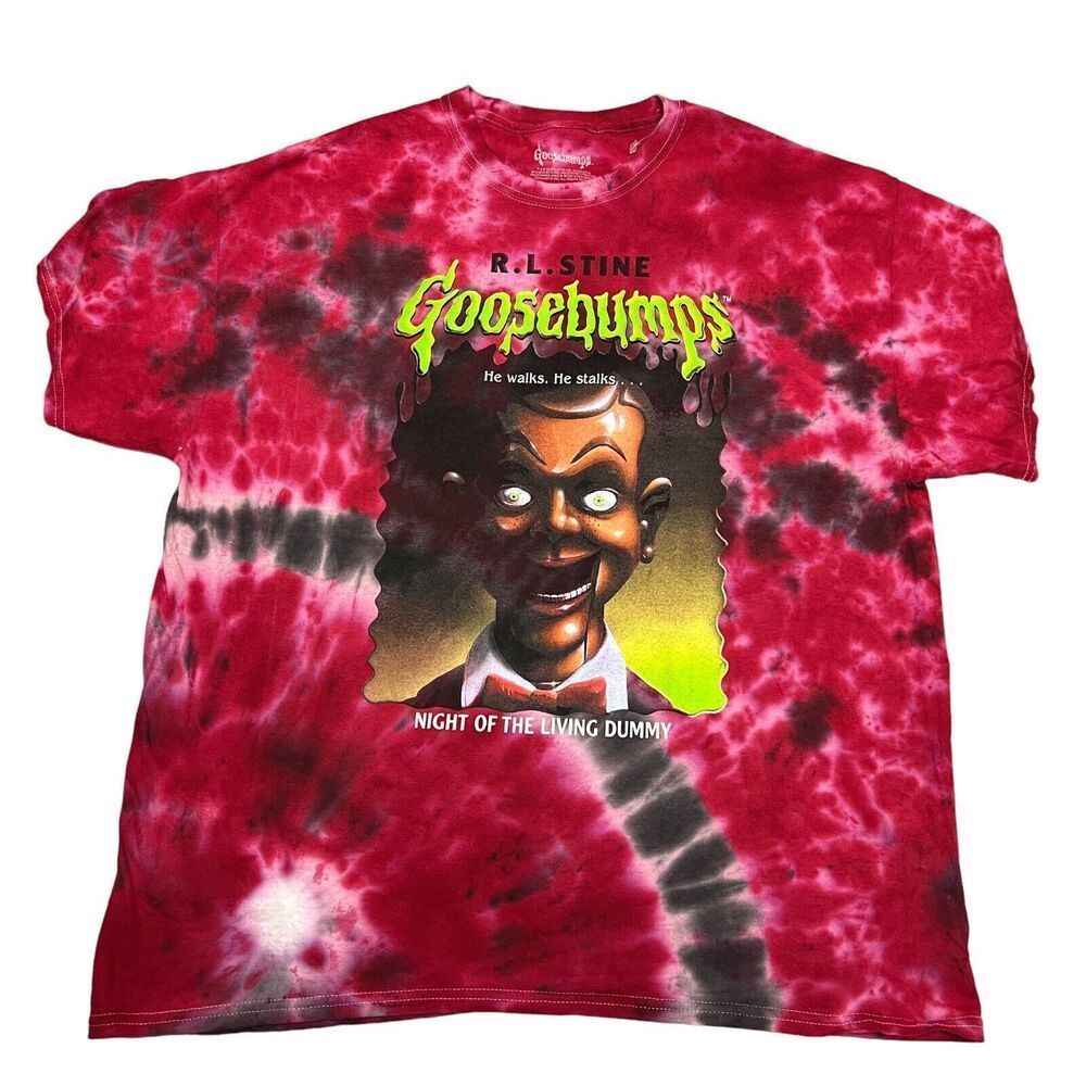 Goosebumps Shirt M Night Of The Living Dummy Tie Dye R. L Stine 90's Horror RARE